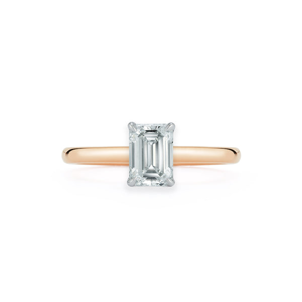 Rose Gold-1^Diamond Engagement Ring: The Emerald Solitaire in Rose Gold