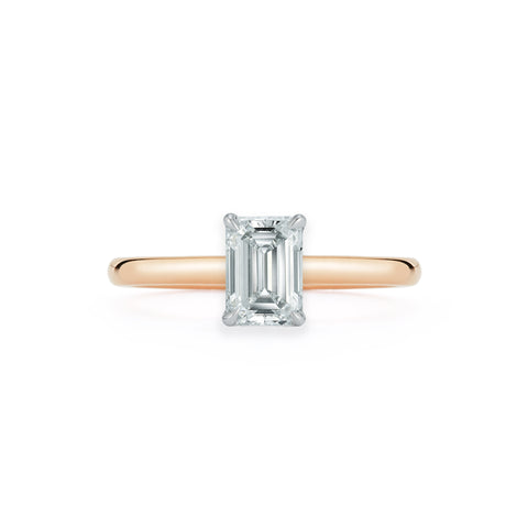 Rose Gold-1^Diamond Engagement Ring: The Emerald Solitaire in Rose Gold