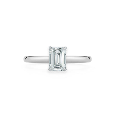 White Gold-1^Diamond Engagement Ring: The Emerald Solitaire in White Gold