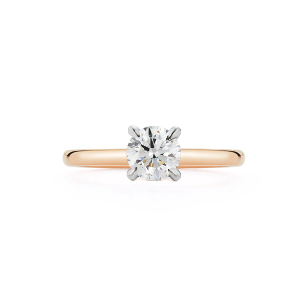 Rose Gold-1^Diamond Engagement Ring: The Round Solitaire Rose Gold