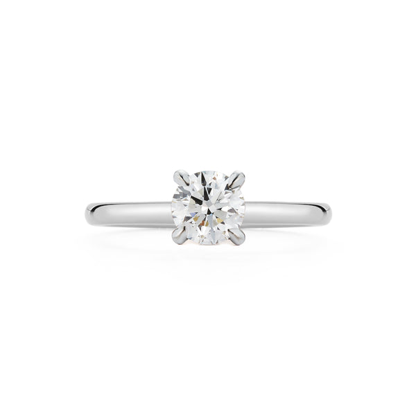 White Gold-1^Diamond Engagement Ring: The Round Solitaire White Gold