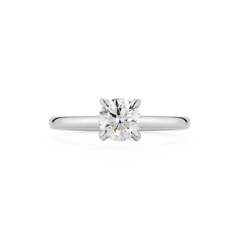 White Gold-1^Diamond Engagement Ring: The Round Solitaire White Gold