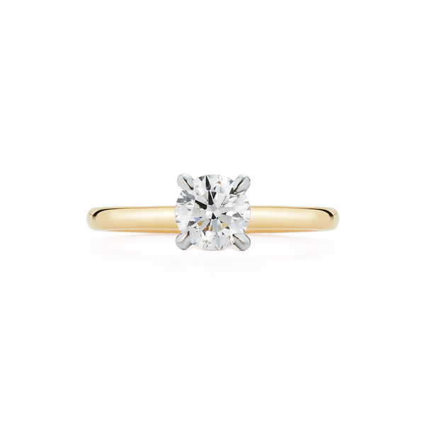 Yellow Gold-1^Diamond Engagement Ring: The Round Solitaire Yellow Gold