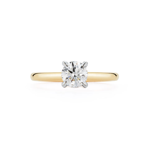 Yellow Gold-1^Diamond Engagement Ring: The Round Solitaire Yellow Gold