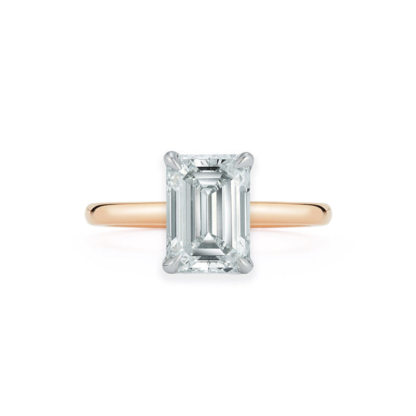 Rose Gold-1^Diamond Engagement Ring: The Emerald Solitaire in Rose Gold