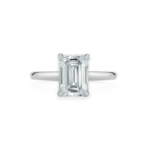 White Gold-1^Diamond Engagement Ring: The Emerald Solitaire in White Gold