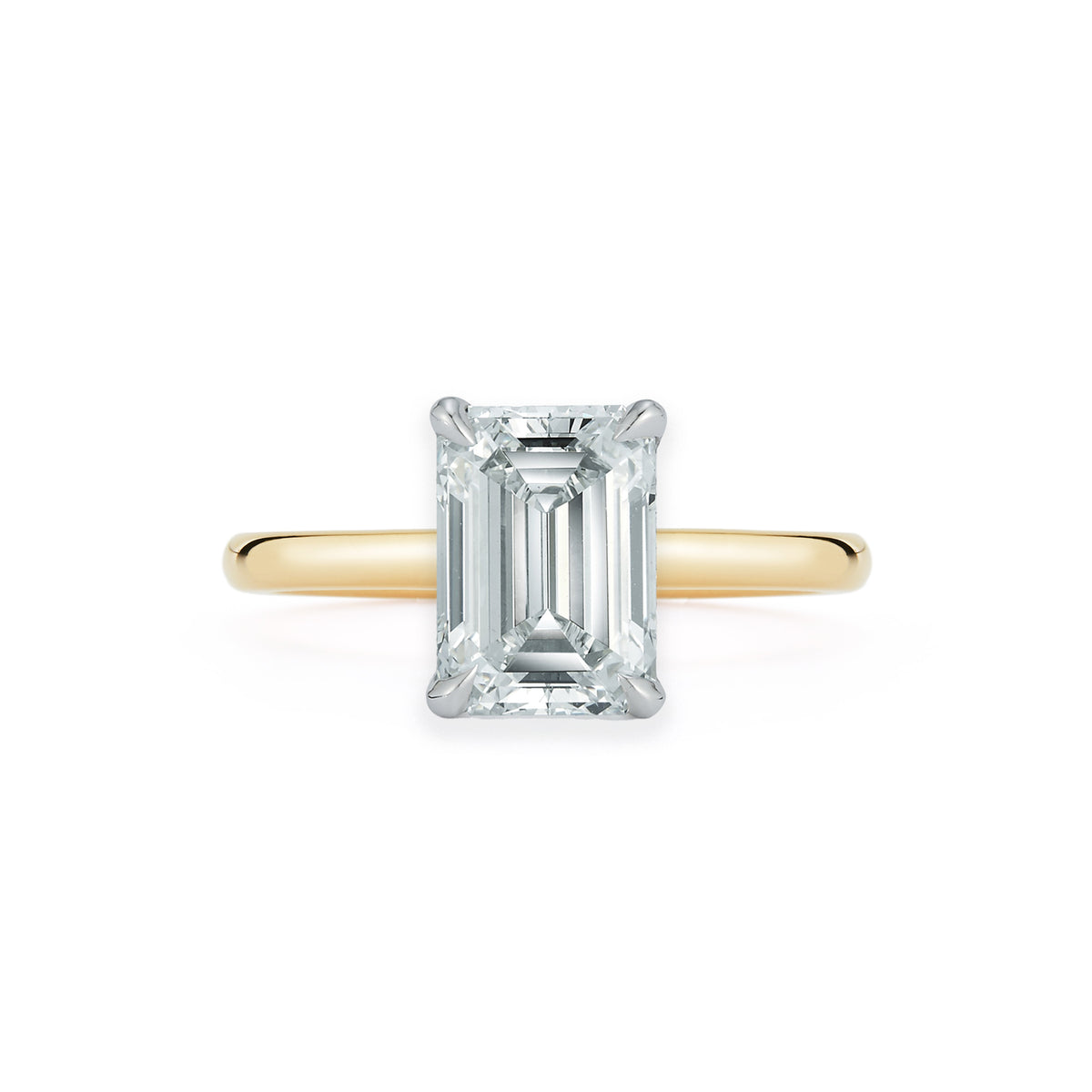 Yellow Gold-1^Diamond Engagement Ring: The Emerald Solitaire in Yellow Gold