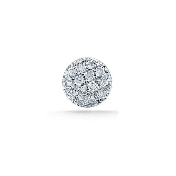 White Gold-1^Single Stud Earrings: Lauren Joy Single Mini Disc Stud in White Gold