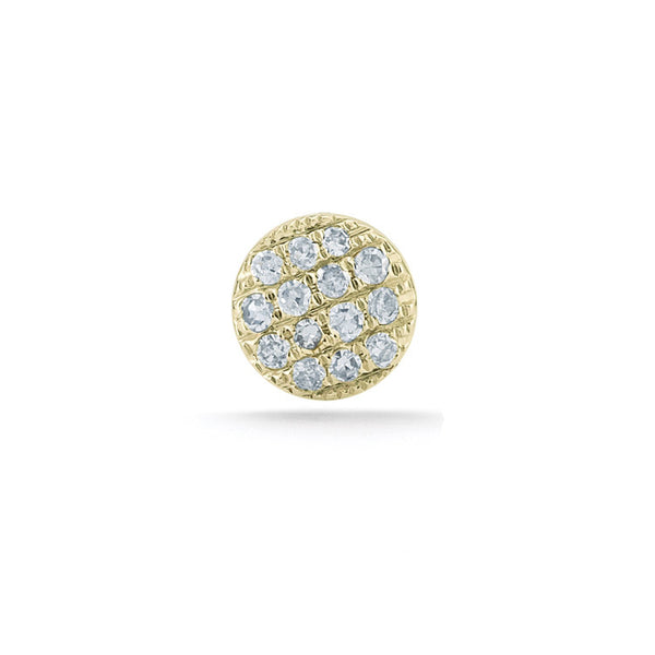 Yellow Gold-1^Single Stud Earrings: Lauren Joy Single Mini Disc Stud in Yellow Gold