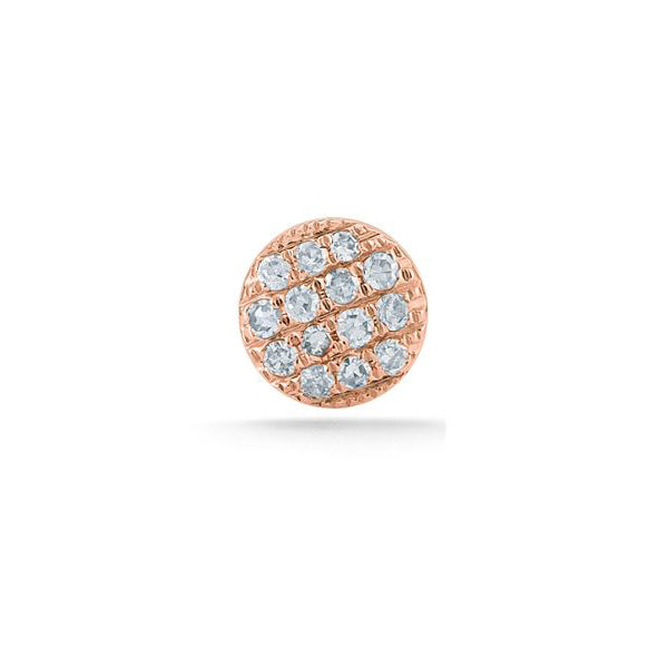 Rose Gold-1^Single Stud Earrings: Lauren Joy Single Mini Disc Stud in Rose Gold