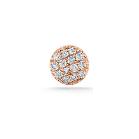 Rose Gold-1^Single Stud Earrings: Lauren Joy Single Mini Disc Stud in Rose Gold