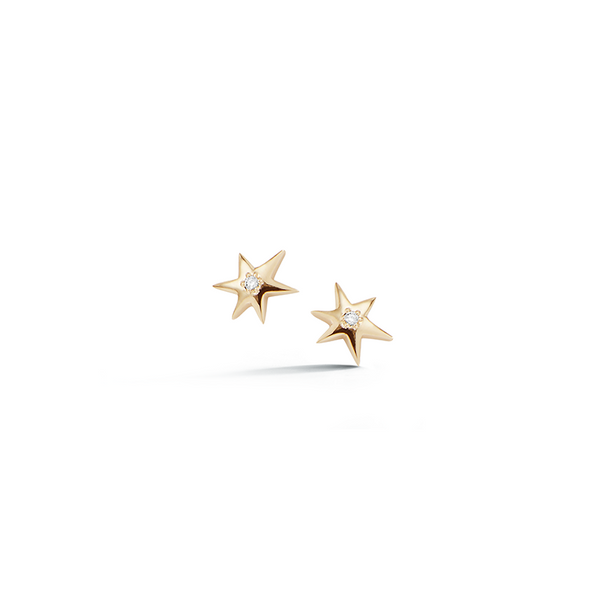 Yellow Gold-1^Designer Stud Earrings: Dana Rebecca x Lurie Children's Hospital Star Studs in Yellow Gold