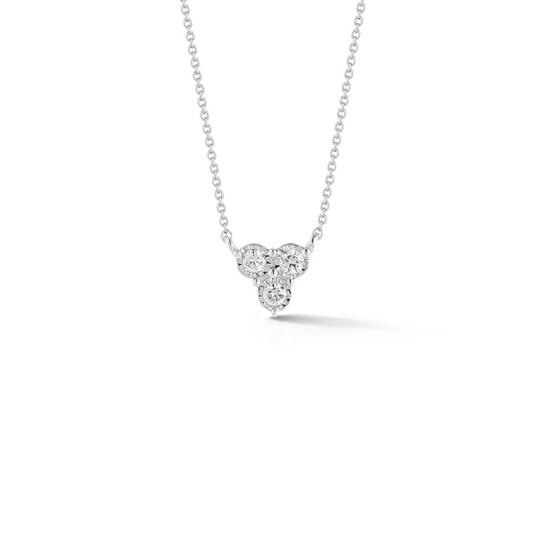 White Gold-1^Diamond Pendant Necklaces: Ava Bea Trio Necklace in White Gold