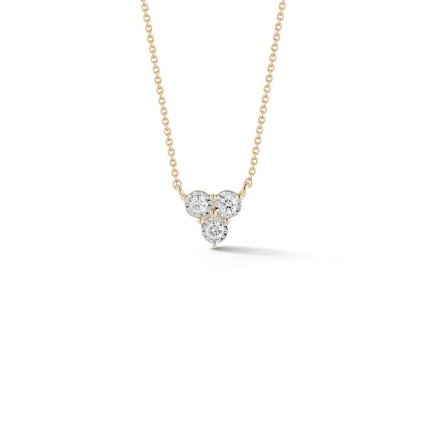 Yellow Gold-1^Diamond Pendant Necklaces: Ava Bea Trio Necklace in Yellow Gold