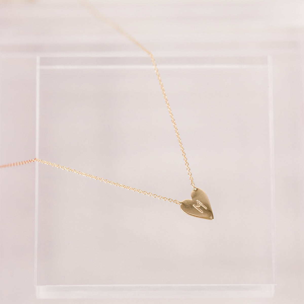 Rose Gold-5^Diamond Pendant Necklaces: DRD Heart Necklace in Rose Gold