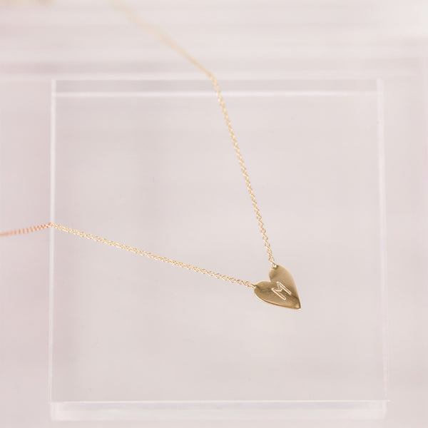 Rose Gold-5^Diamond Pendant Necklaces: DRD Heart Necklace in Rose Gold