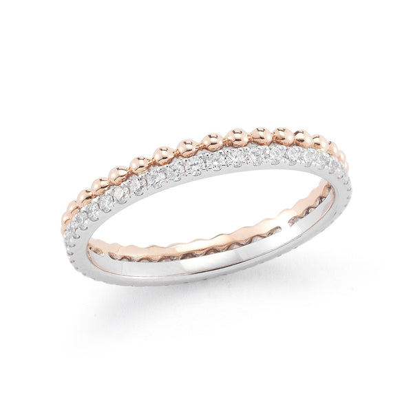 Rose Gold+White Gold-1^Eternity Ring Designs: Poppy Rae Diamond Pebble Ring in Rose Gold,White Gold