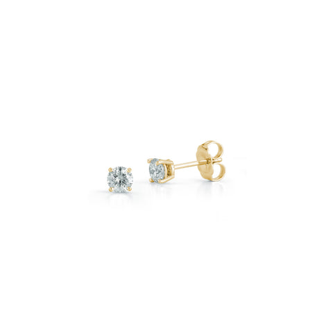 Yellow Gold-1^Diamond Stud Earrings - DRD Diamond Solitaire Studs 0.50 Ct. Total Weight in Yellow Gold