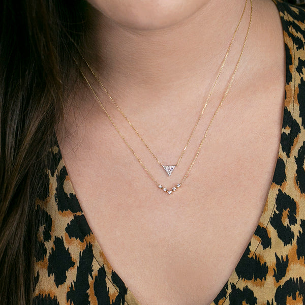 White Gold-2^Designer Diamond Necklaces: Ava Bea V Necklace in White Gold