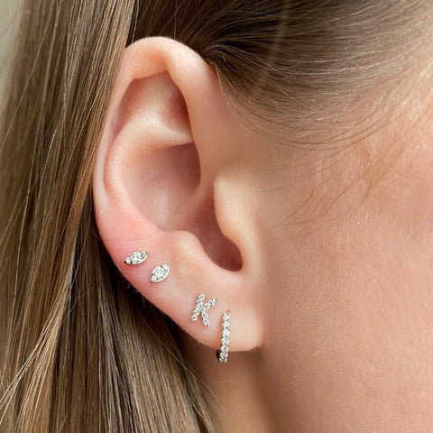 Rose Gold-6^Single Stud Earrings: Sydney Morgan for Syd Strong Single Initial Single Earring in Rose Gold