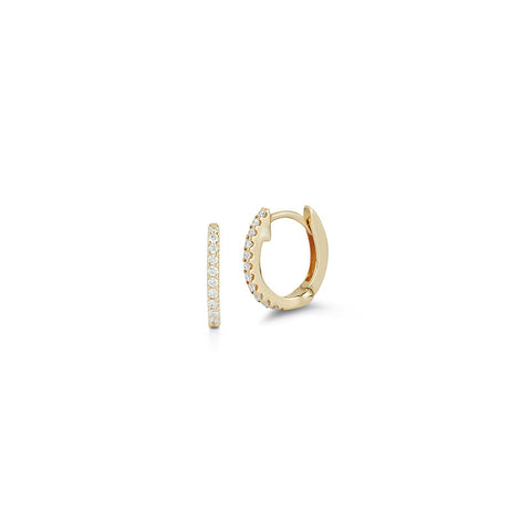 Yellow Gold-1^Diamond Huggie Earrings: DRD Medium Huggies in Yellow Gold