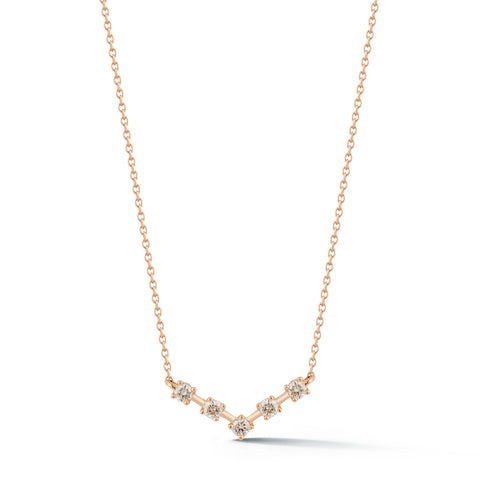 Rose Gold-1^Designer Diamond Necklaces: Ava Bea V Necklace in Rose Gold