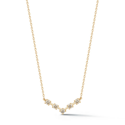 Yellow Gold-1^Designer Diamond Necklaces: Ava Bea V Necklace in Yellow Gold