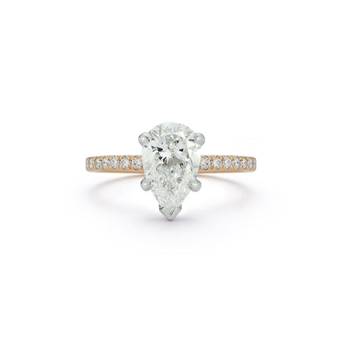 Diamond Engagement Rings: Pave Engagement Ring with 2.01 ct. Pear Cut