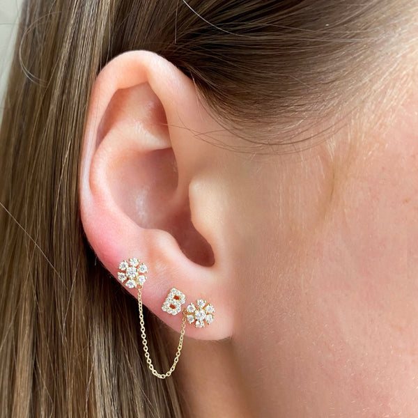 Rose Gold-7^Single Stud Earrings: Sydney Morgan for Syd Strong Single Initial Single Earring in Rose Gold