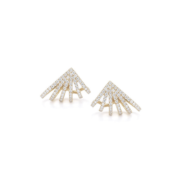 Yellow Gold-1^Designer Stud Earrings: Sarah Leah Six Burst Studs in Yellow Gold Thumbnail-only