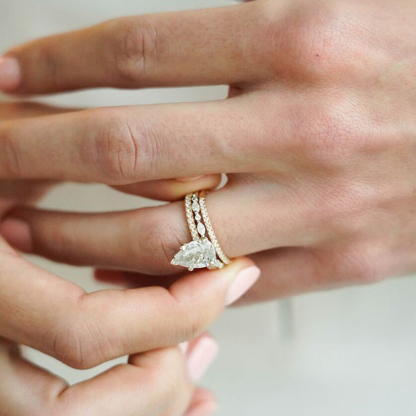 White Gold-3^Designer Diamond Rings: Alexa Jordyn Marquise and Round Alternating Ring in White Gold