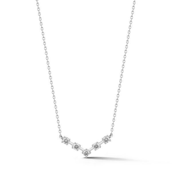 White Gold-1^Designer Diamond Necklaces: Ava Bea V Necklace in White Gold