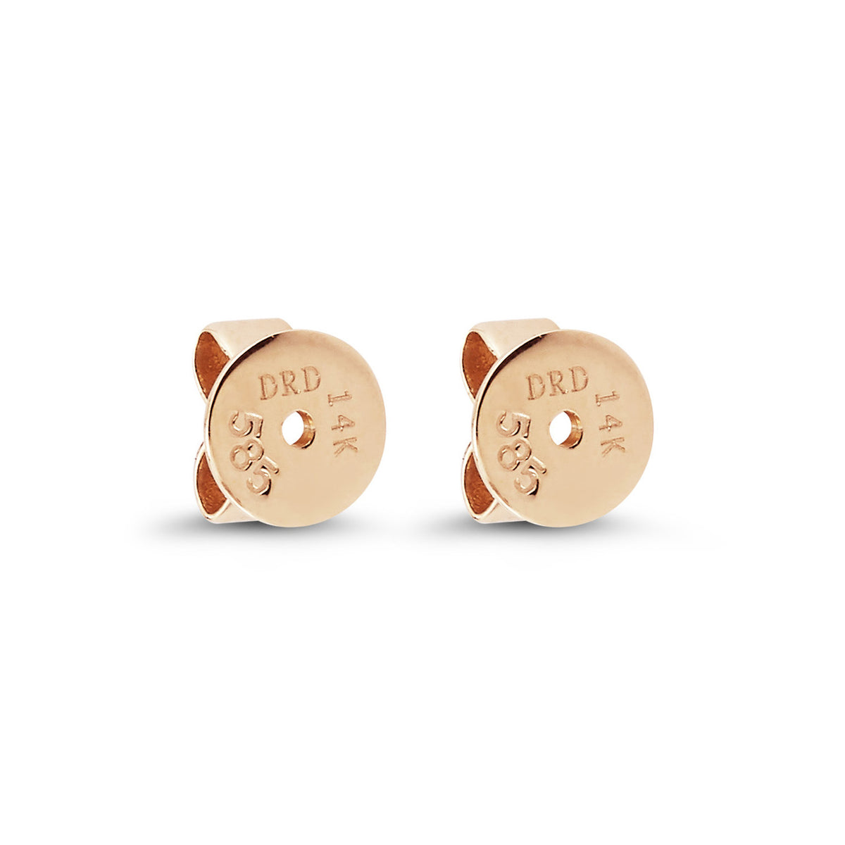 Rose Gold-2^Earring Backs: 5mm 14k Rose Gold Earring Backs